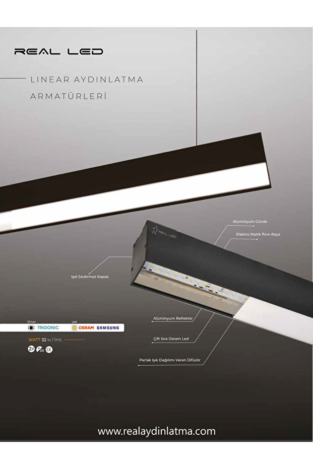 LİNEAR 200CM 64W natural IŞIK 4000k - 4