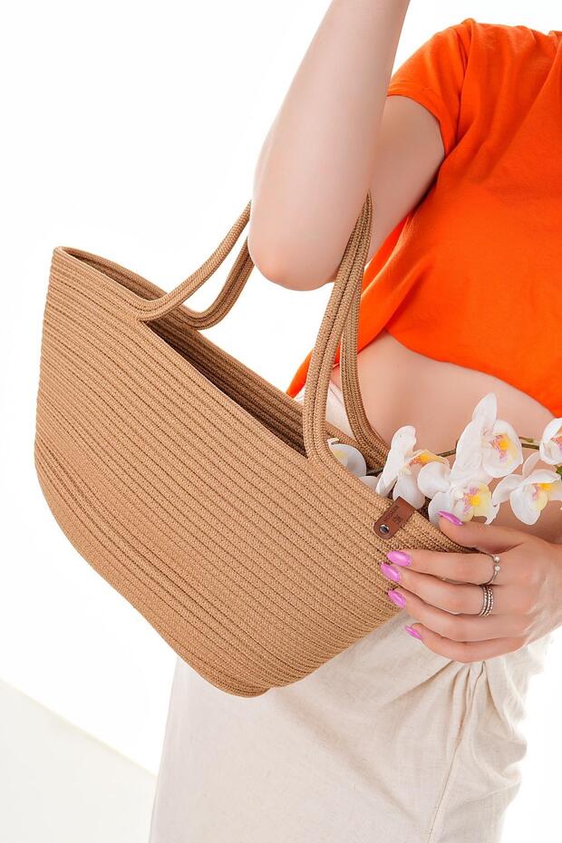 Women's Straw Bag Hand Braided Jute Straw Shoulder Beach Bag