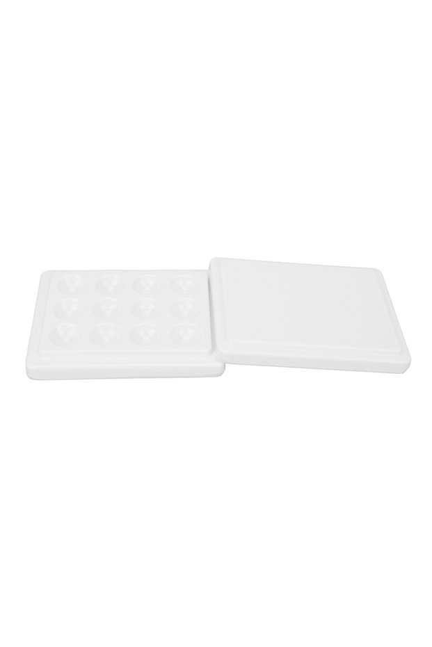 Paint Tray Palettes 12 Wells Porcelain Paint Palette Dustproof White Watercolor Paint Palette for Na