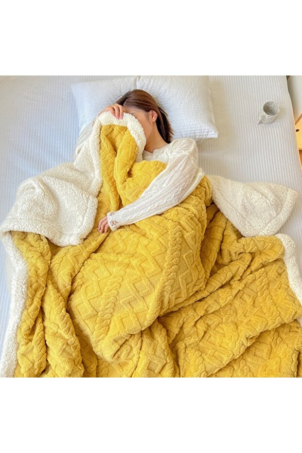 Luxurious Extra Thick Reversible Jacquard Sherpa Blanket Factory Warm Soft Plush TAFU Fleece Jac