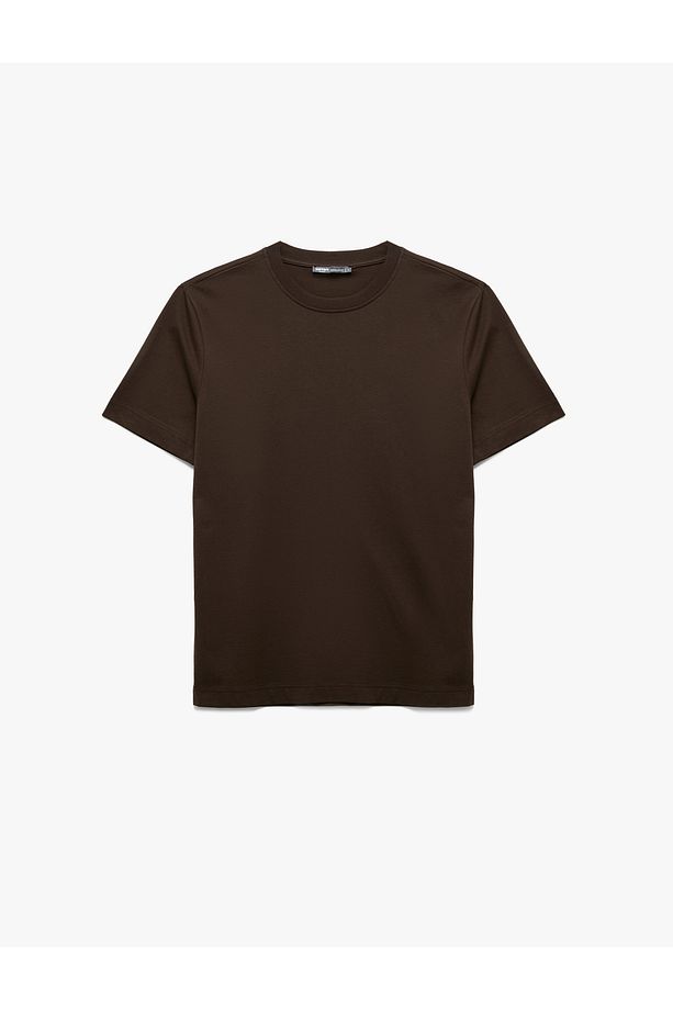 Pamuklu Kısa Kollu Regular Fit Bisiklet Yaka Basic Tişört - 3