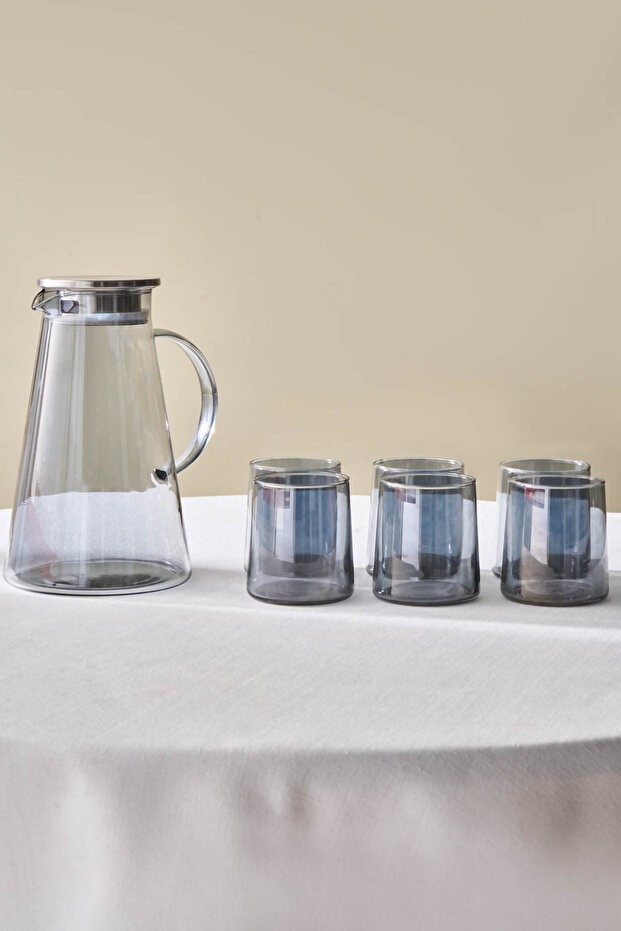 Serene 7 Parça Bardak Seti Antrasit - 2