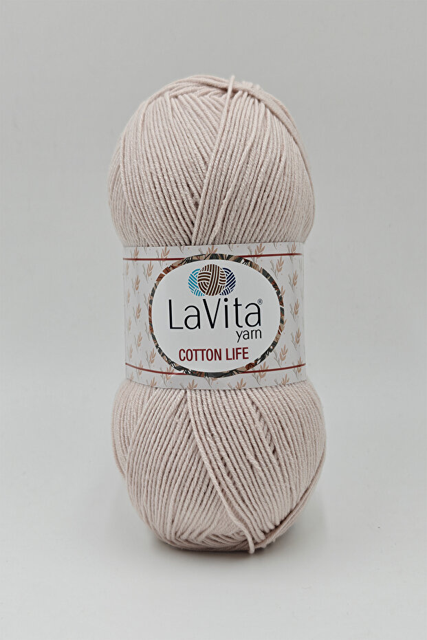 Cotton Life Hand Knitting Yarn 50% Cotton 50% Acrylic 100Gr (1013 Stone)