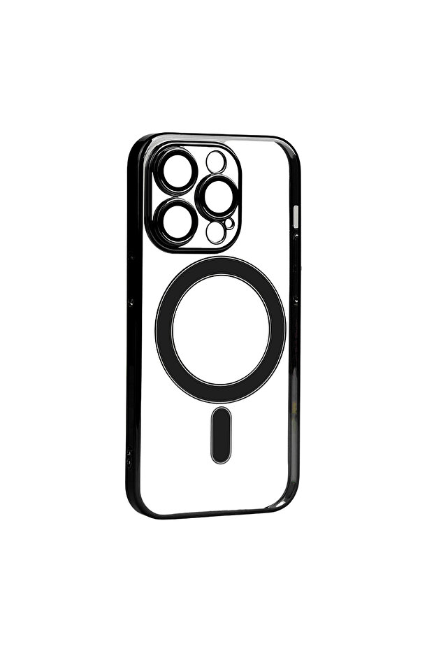 iPhone 14 Pro Max Compatible Camera Protected Magsafe Hard Pc Scks Porto Case-Black - 1