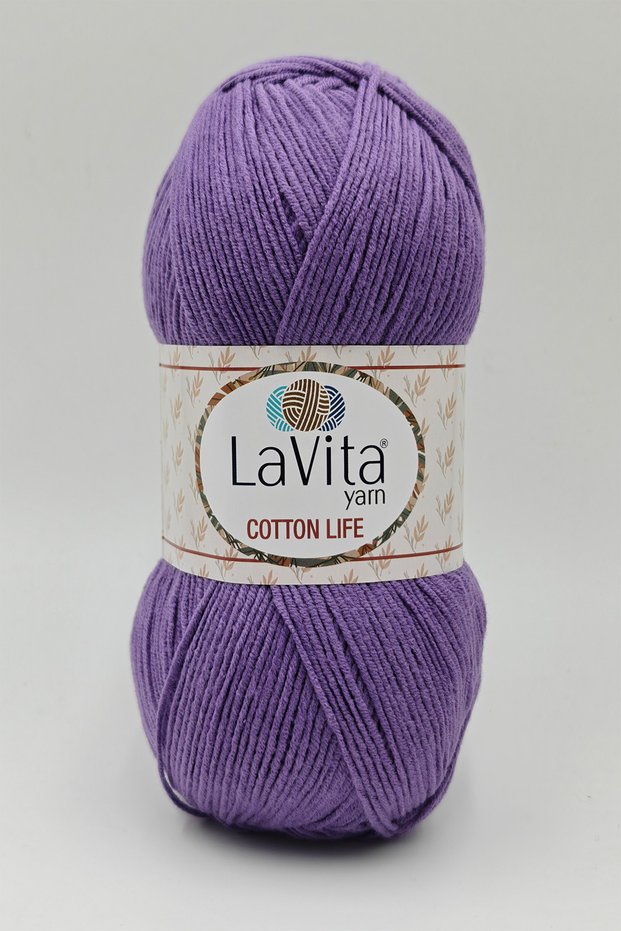 Cotton Life Hand Knitting Yarn 50% Cotton 50% Acrylic 100Gr (4164 Purple)