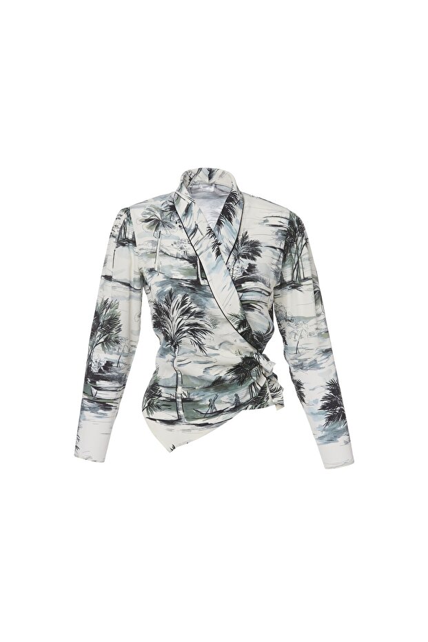 Kruvaze ceket bluz - 1