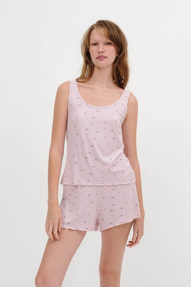 Desenli Şortlu Pijama Takımı Ş131 - 2