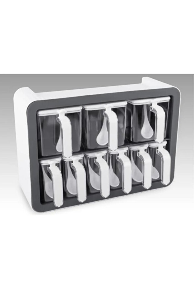 Set of 9 Spice Rack with Stand and Spoon - 4