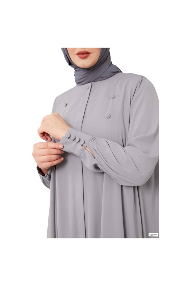 Düğme Pileli Ferace - 3