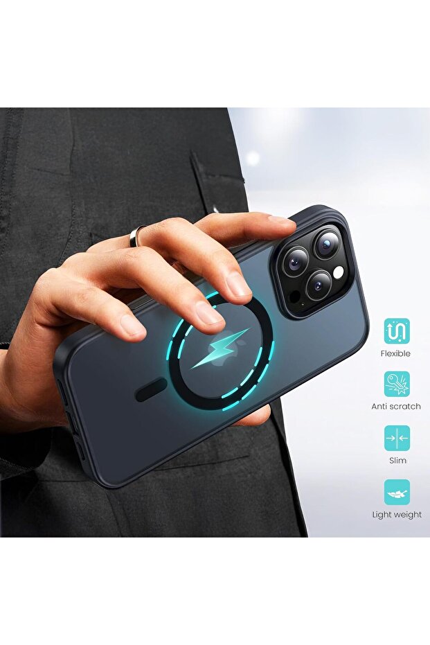 Magnetic Case for iPhone 16 Pro Max Compatible with MagSafe, Translucent Matte Back Camera Le - 5