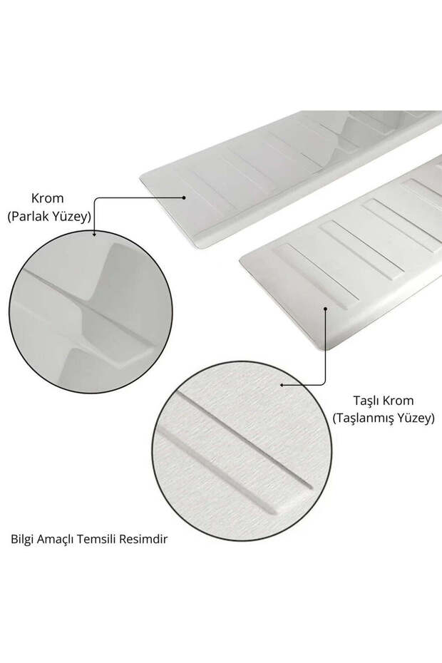 Skoda Scala Arka Tampon Eşiği - Krom Taşlı | HB (2020+) - 4