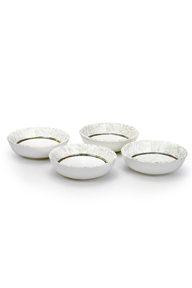 Elana 10.5cm Round Ceramic Snack Bowl, White (Set of 4)