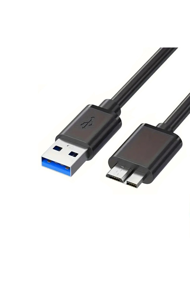 USB 3.0 Taşınabilir HDD Harddisk Hard Disk Kablosu (1 Mt Siyah) Micro USB -B / Hızlı Veri Aktarır - 5