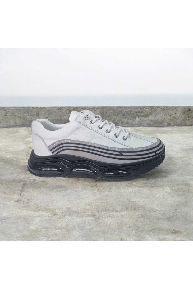 Men's Elastic Lace-Up Genuine Leather Air Foam Sole Top Layout Comfortable Orthopedic Casual Shoes