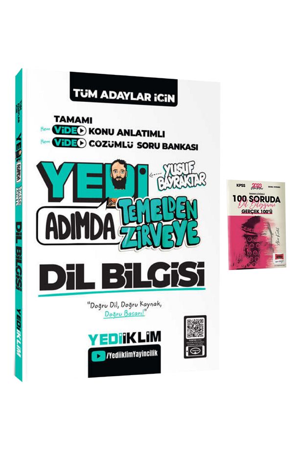 Yusuf Bayraktar|Tüm Adaylar İçin Yedi Adımda Temelden Zirveye Dil Bilgisi Konu Anlatımı Soru Bankası - 1