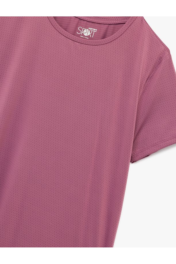 Kısa Kollu Bisiklet Yaka Oversize Spor Tişört - 3