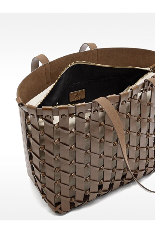 Düğümlü Örme Shopper Çanta - 4