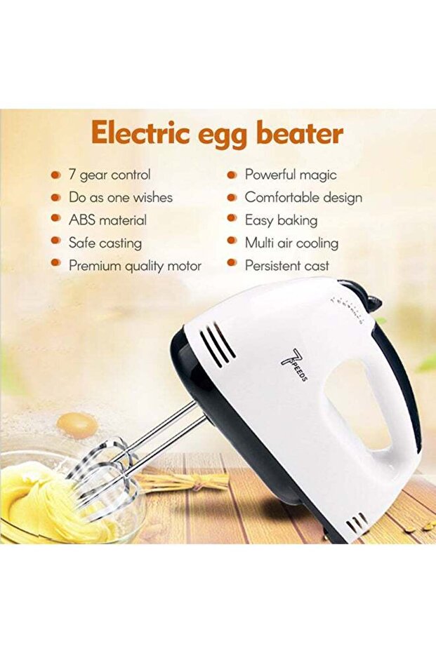 7 Gear Electric Egg Beater - 220V:230V HE-133 White