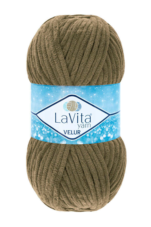 Velur Velvet Hand Knitting Yarn 100% Polyester 100Gr (1039 Camel Feather)