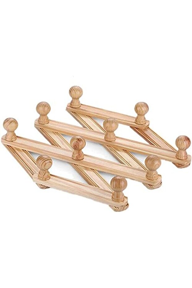 FFD Wooden Expandable Cloth Hanger, Wall Mounted 10 Hooks Hat Rack, Coat Hooks for Home
