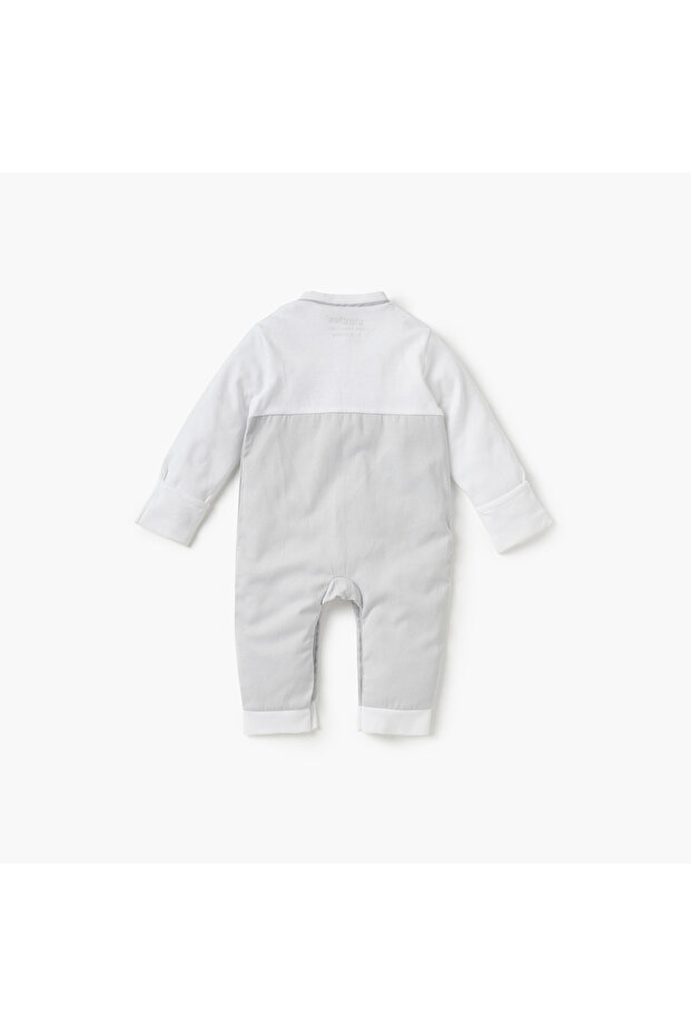 بدلة نوم سادة بأكمام طويلة وإغلاق بأزرار كبس - 2