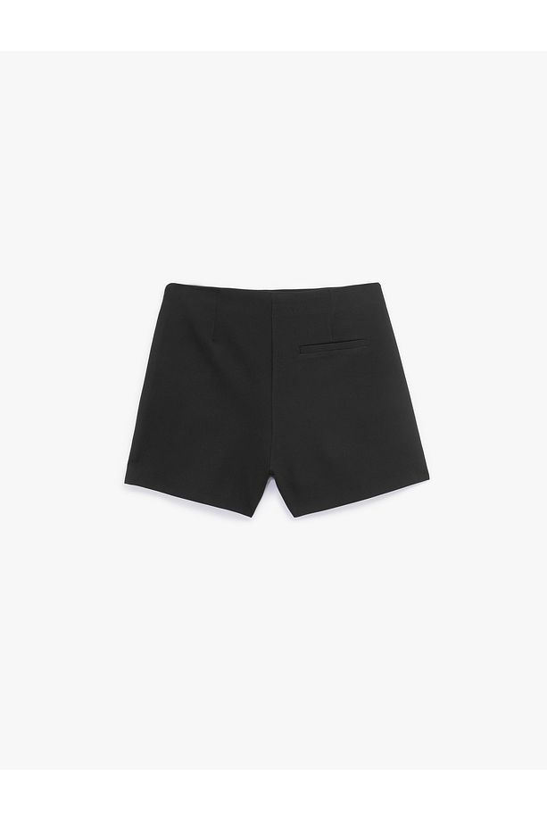Slim Fit Cep Detaylı Mini Şort Etek - 2