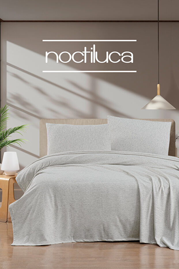 Crushed Textured 100% Cotton Pique Bedspread | Breathable Sweatproof Summer Seasonal Cover