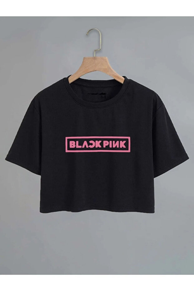 Kids Blacpink Printed 100% Cotton Crop T-shirt