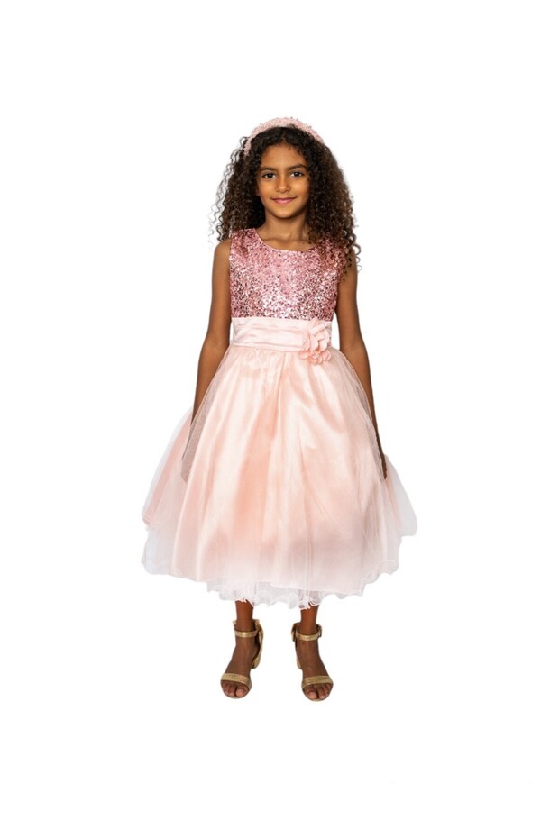 D' Daniela - Sparkly Sequins and Flower Dress - Pink