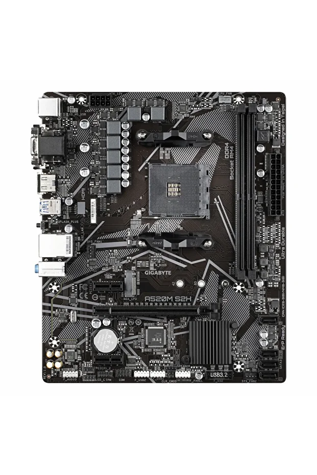 A520M S2H DDR4 (5000MHz)OC M.2 DVI/VGA/HDMI PCIe 3.0 AM4 mATX Anakart - 2