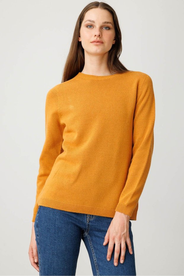 Women's Crew Neck Classic Cashmere Sweater M.K.İçi