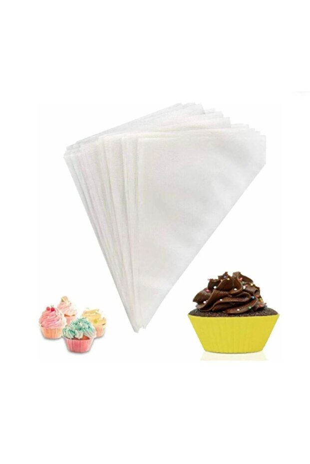 100'lü Krema Sıkma Torbası Kullan At Krem Şanti Torbası Pasta Süsleme Torbası 12" - 3