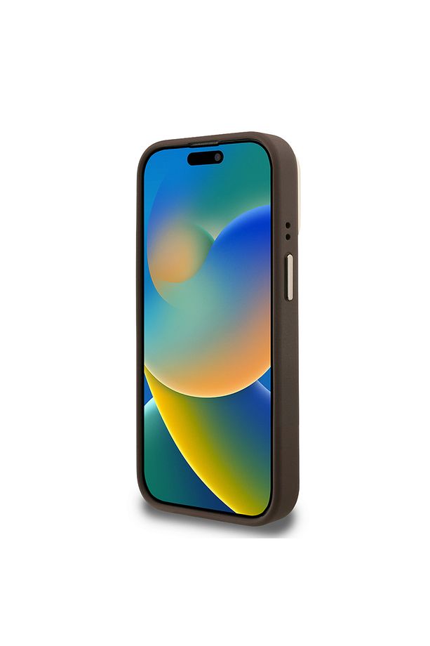 iPhone 15 Pro Max Uyumlu Kılıf Lisanslı Metal 4G ve Yazı Logolu Kamera Standlı Kapak Kahve - 5
