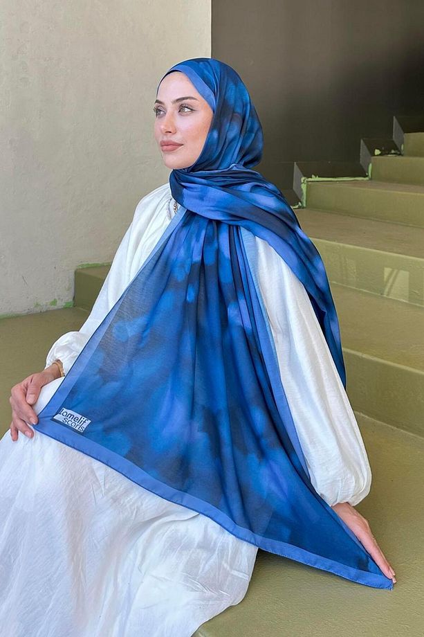 Batik Desen Soft Şal İndigo - 3