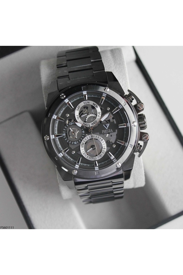 FS601111Çelik Kordonlu Erkek Kol Saati - 4