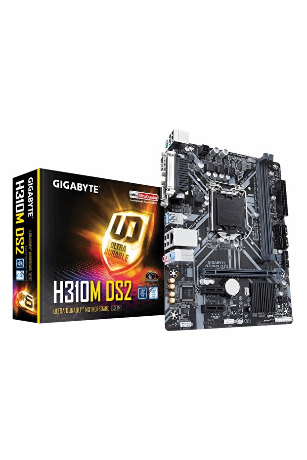 H310M DS2 DDR4 (2666MHz)OC DVI/VGA PCIe 3.0 1151P mATX Anakart - 1