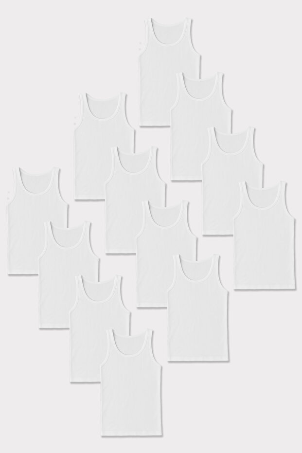12-Piece 100% Cotton Men's Undershirt Set | Ultra Economical, Soft Textured, High Quality and Comfortable
