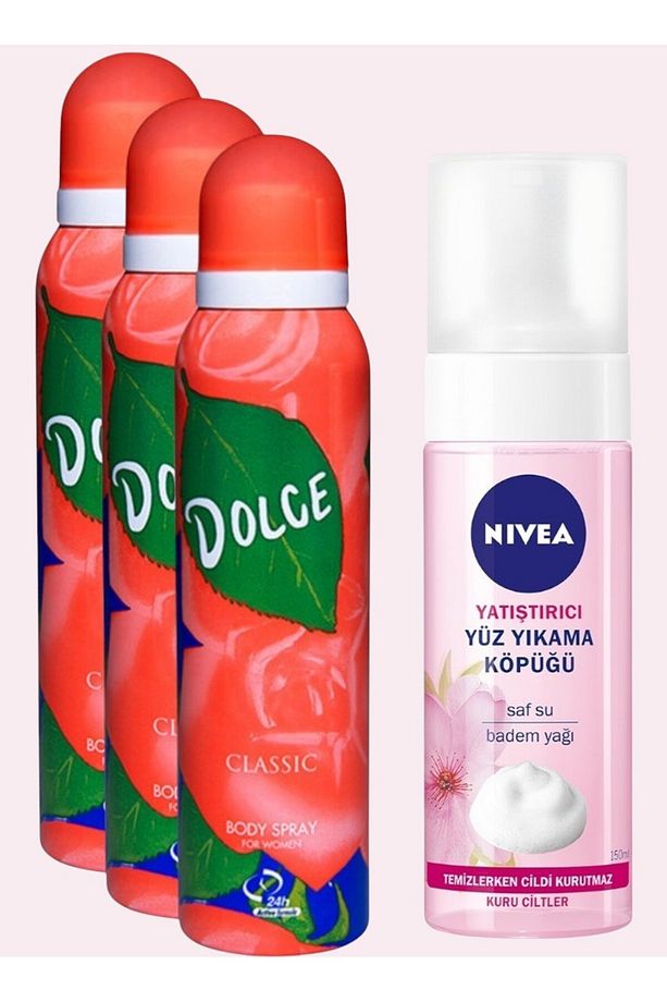 Kadın Deodorant 150 ml 3 Adet + nıvea1 Yüz Yıkama Köpüğü Yatıştırıcı 150ml Kuru Ciltler - 1