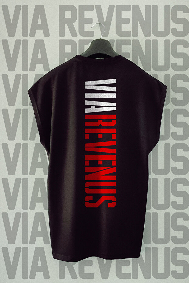 Via Revenus / Sportswear Front and Back Printed Zero Sleeve Crew Neck Sports Tshirt