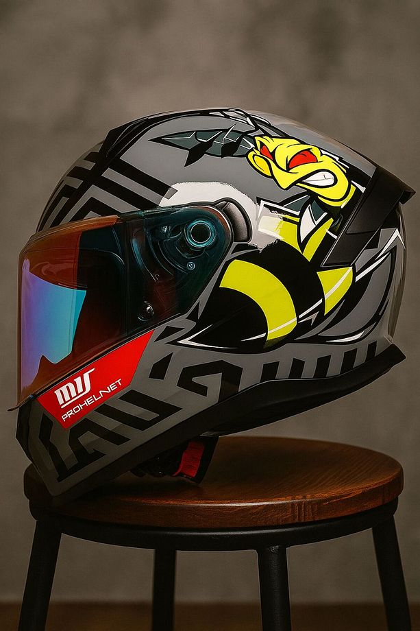 M-910 BEE Full Face Kask – Fiber, Güneş Vizörlü, DOT/CE Onaylı, Intercom Uyumlu - 1