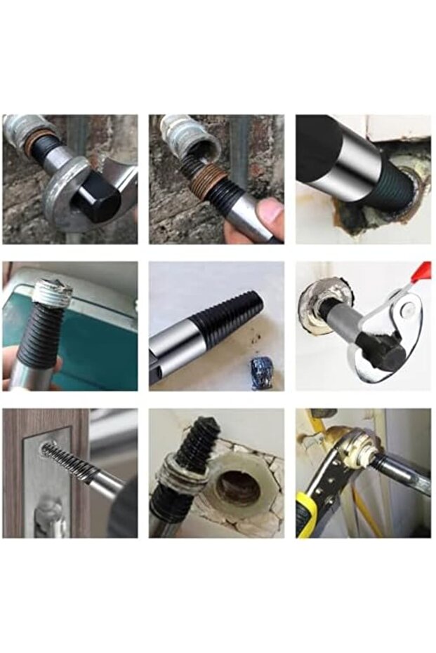 8PCS Screw Extractor Kit – Bolt & Stud Remover Set with Reverse Thread Drill Bits - 3