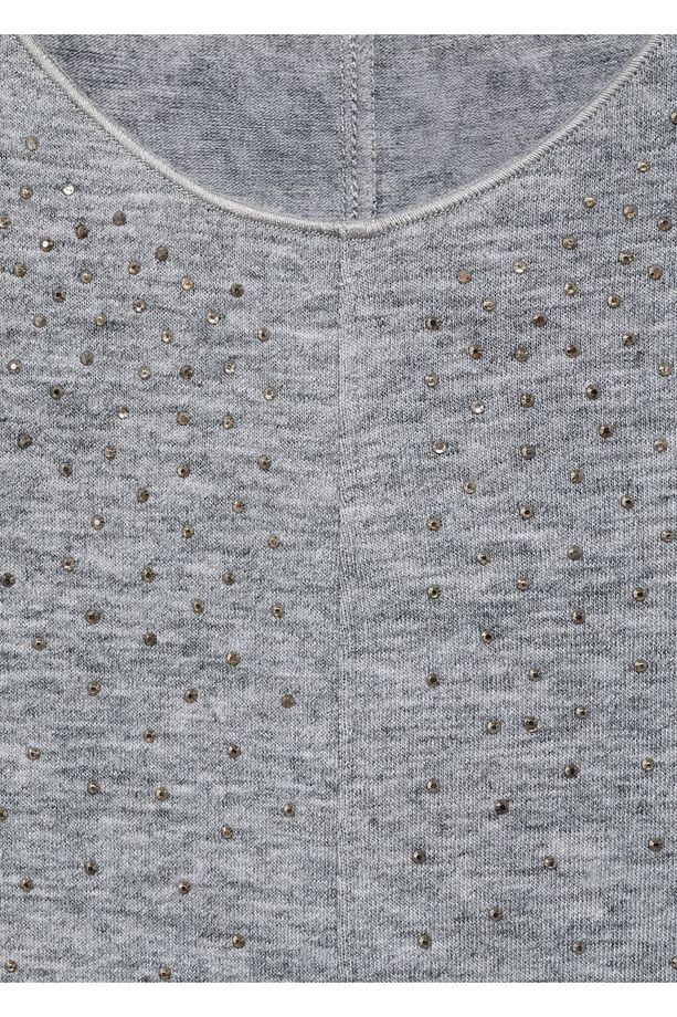 Strass taşlı midi elbise - 6