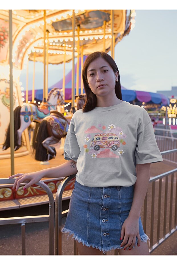 Men/Women Love5 Transfer Printed Round Neck Short Sleeve T-Shirt