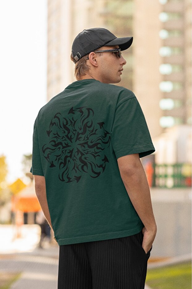 Men/Women Tattoo Transfer Printed Round Neck Short Sleeve T-Shirt