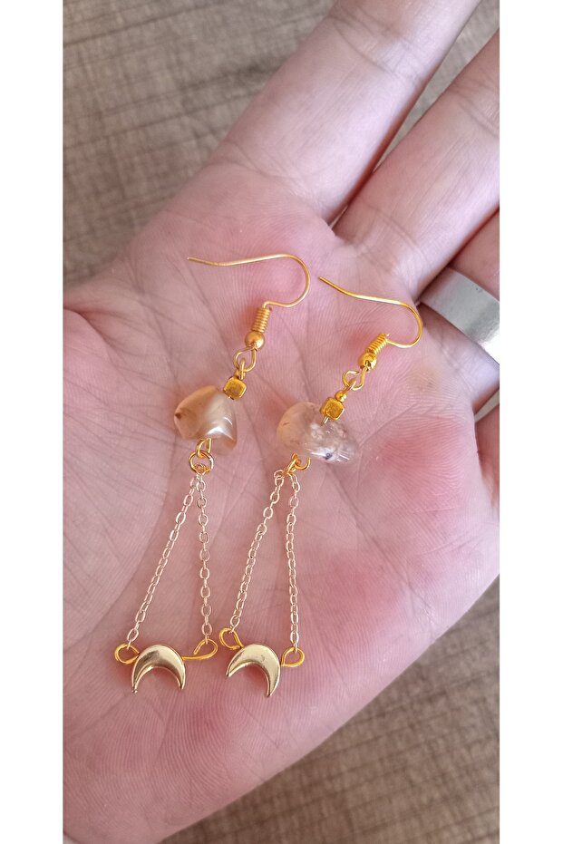 Agate Stone Dangle Earrings - 4