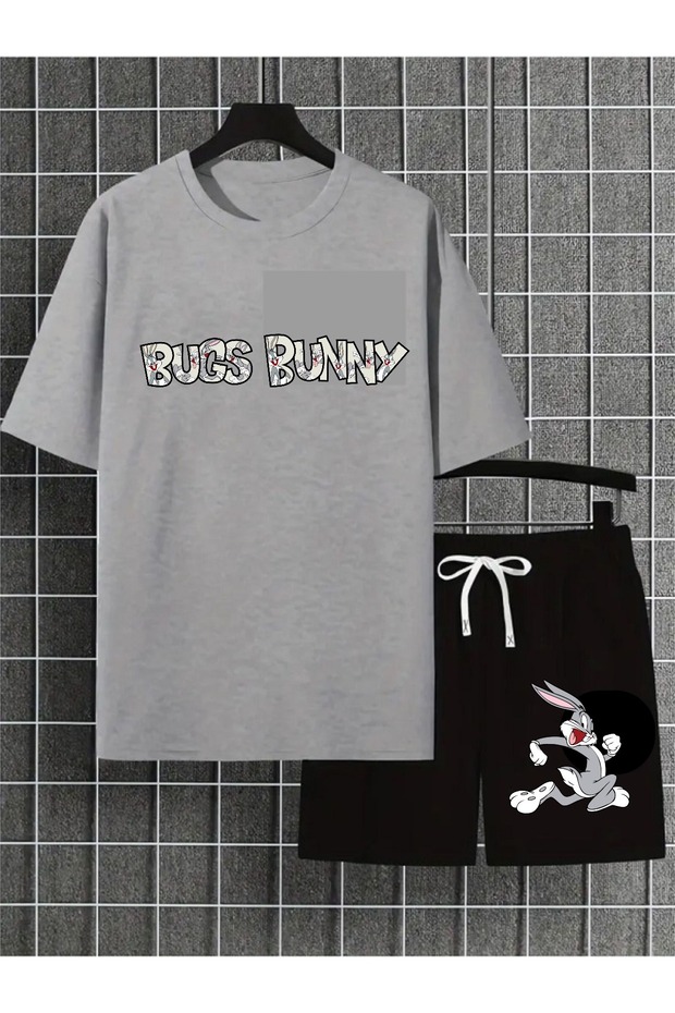 Unisex Adult Tee Shorts Set Bugs Bunny Printed