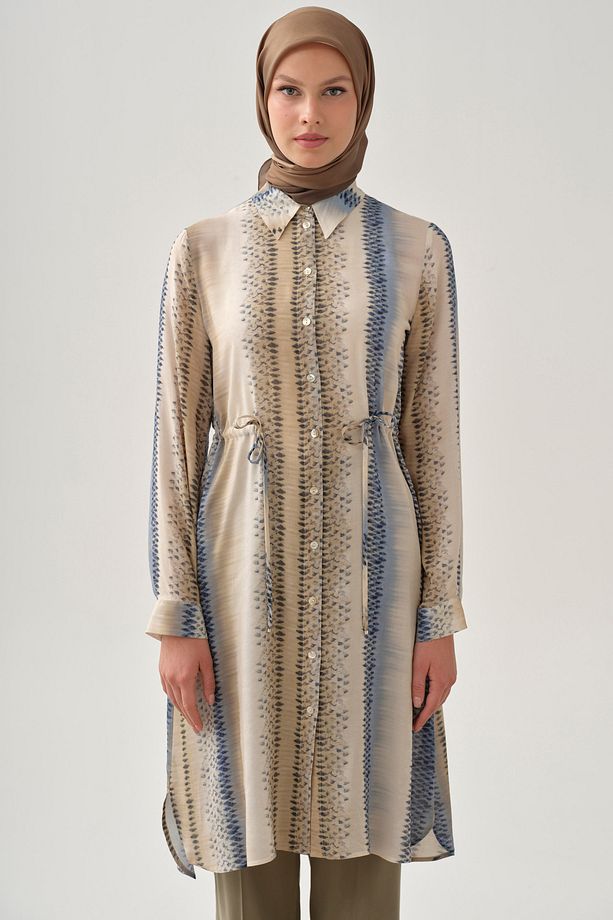 Degrade Desenli Tunik - İndigo - 6