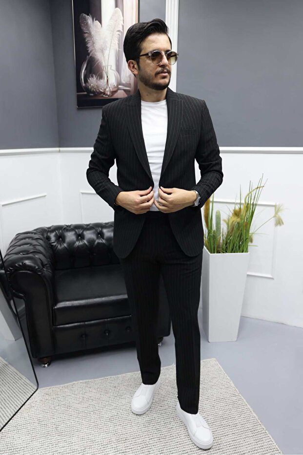 بدلة MonoLine Elegance Style بزر واحد - 1