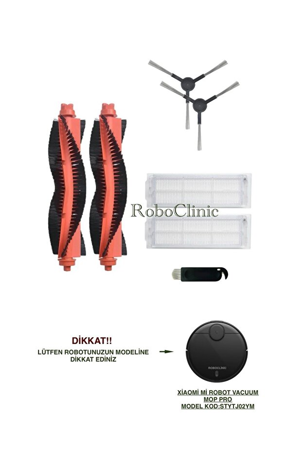 مكنسة كهربائية روبوتية Xiaomi Mi Robot Vacuum Mop Pro متوافقة مع (M.KOD:STYJO2YM) فرشاة، مجموعة مرشحات Hepa - 7 قطع