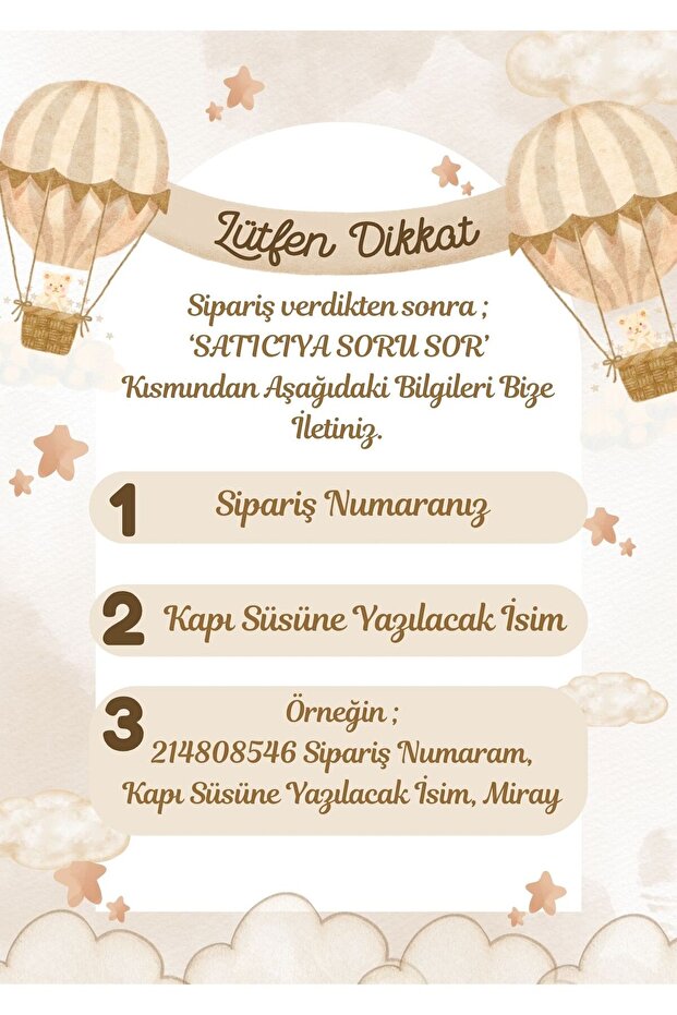 Bubble Ayıcıklı Ledli Kelebek Bebek Kapı Süsü - Hastane Bebek Kapı Süsü - 2